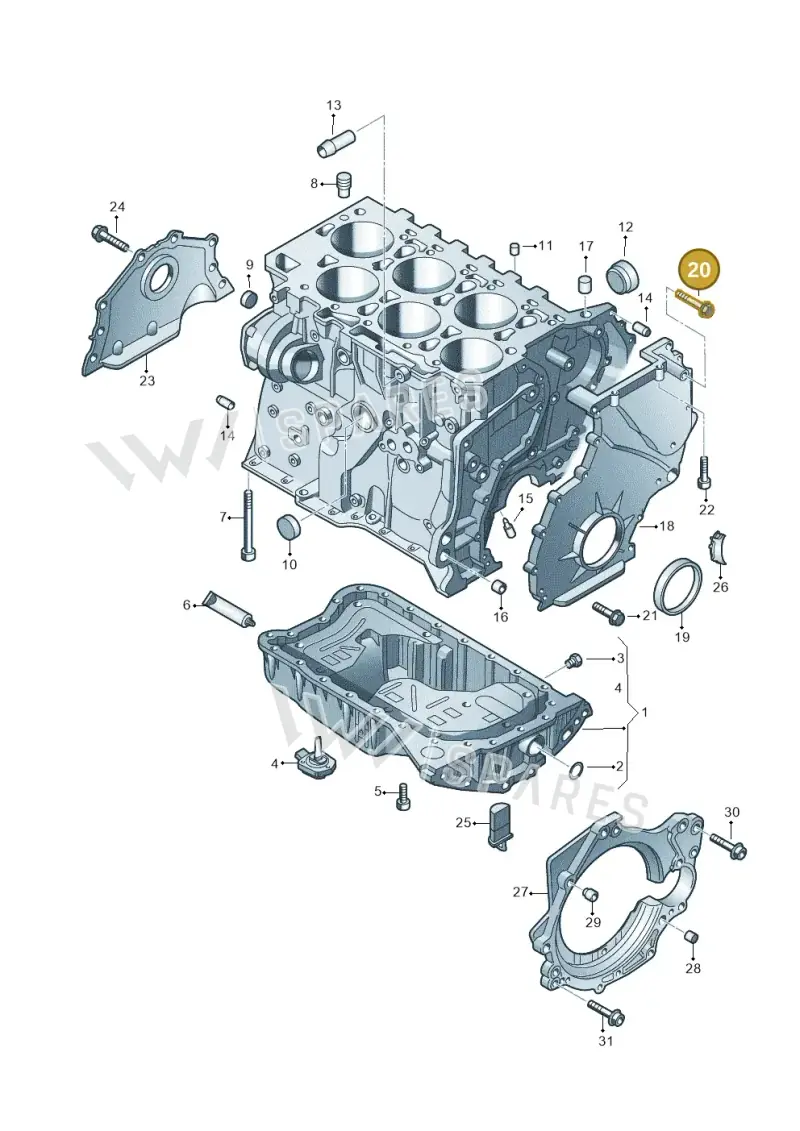 N10116003 — Volkswagen Touareg (2012-2014) diagram 460103300, position 20