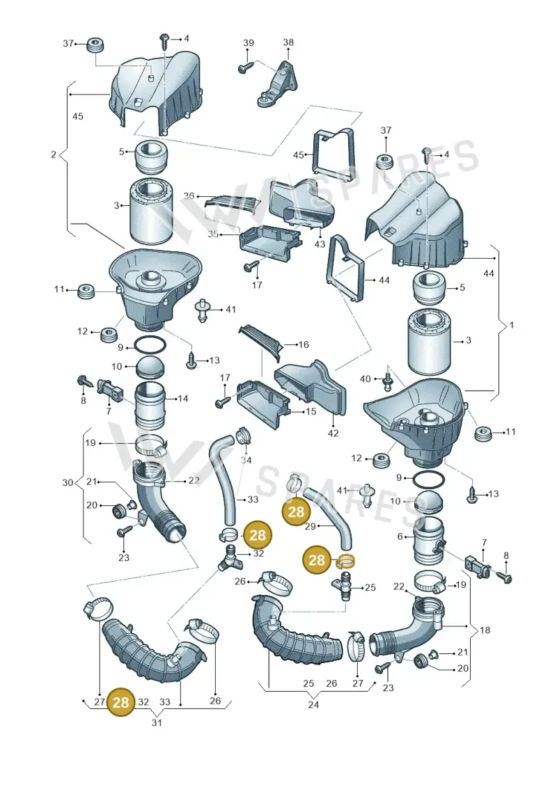 N10166201 — Audi A8 (2013-2018) diagram 696129100, position 28