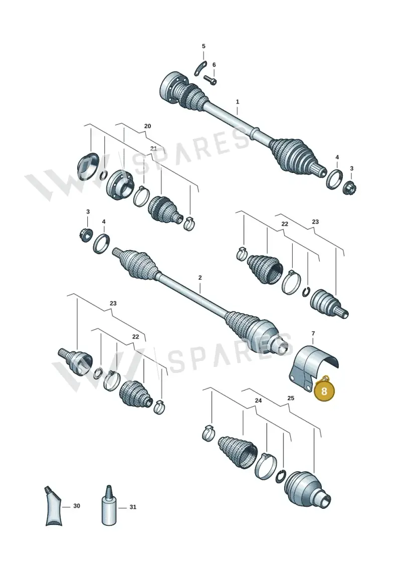 N10170512 — Volkswagen Taigo (2021-2024) diagram 2f0407460, position 8