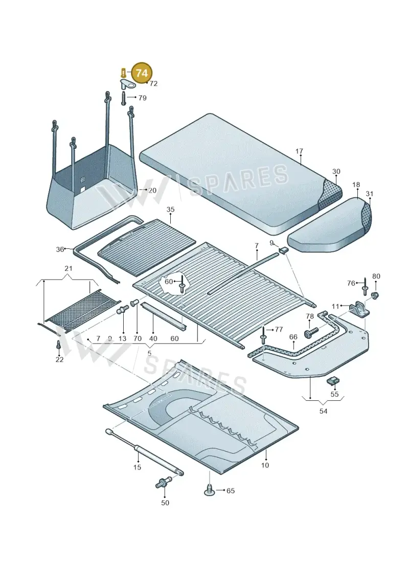N10172402 — Volkswagen Caravelle (2015-2019) diagram 452067000, position 74