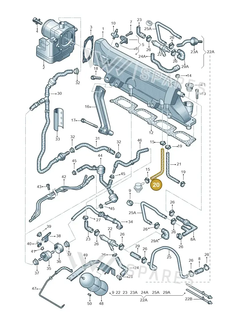 N10196503 — Volkswagen Golf Brasil       "BR."08> (2007-) diagram 194133290, position 20