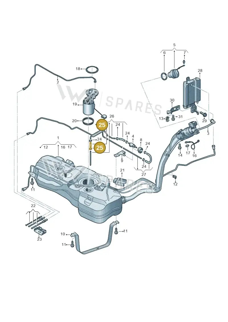 N10198301 — Volkswagen Caddy Maxi Kombi (2020-2024) diagram 2ka201042, position 25