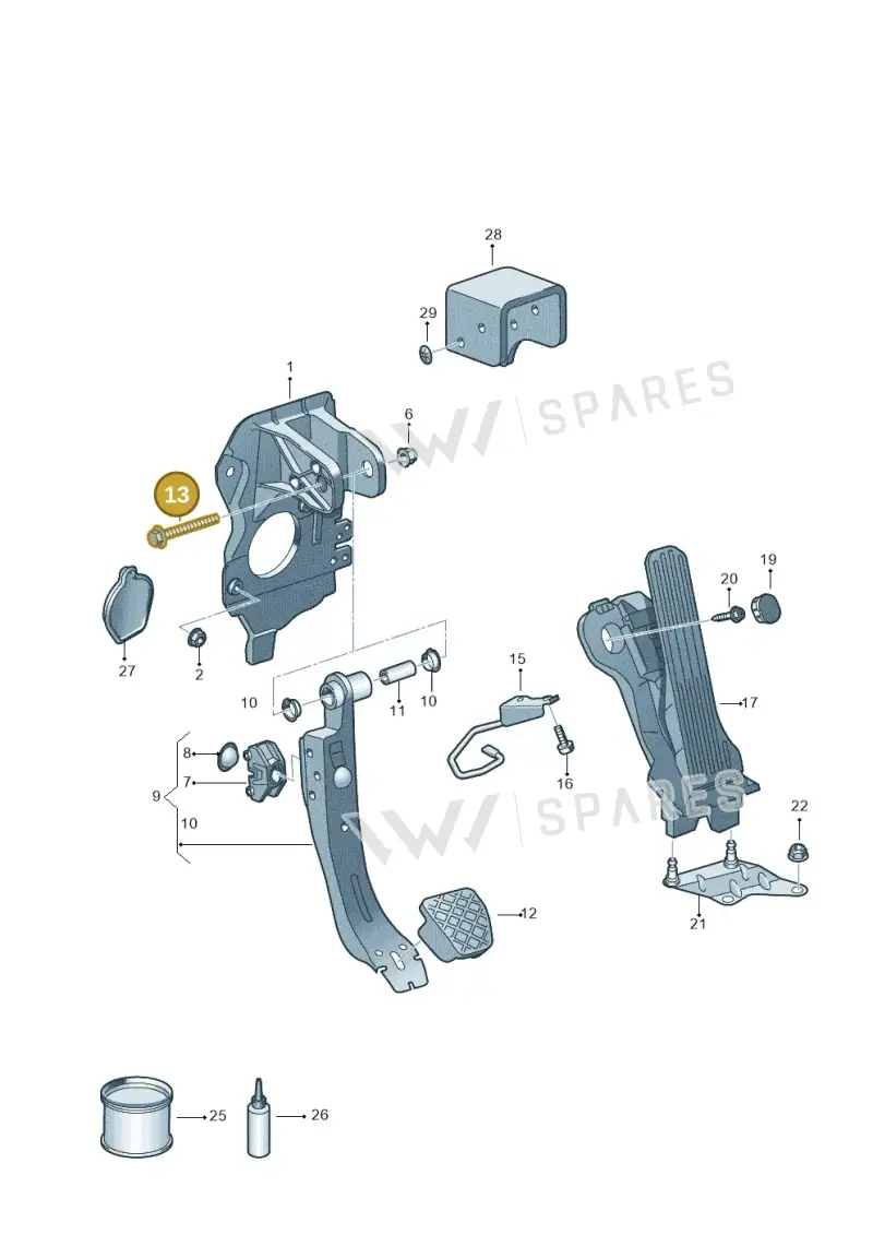 N10198505 — Volkswagen Caddy kombi (2015-2020) diagram 649721700, position 13