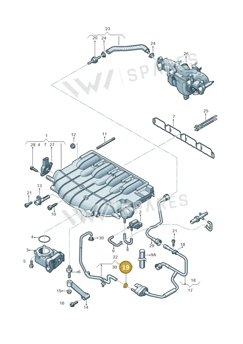 N10199201 — Volkswagen Scirocco 2.0 (2014-2017) diagram 718133300, position 19