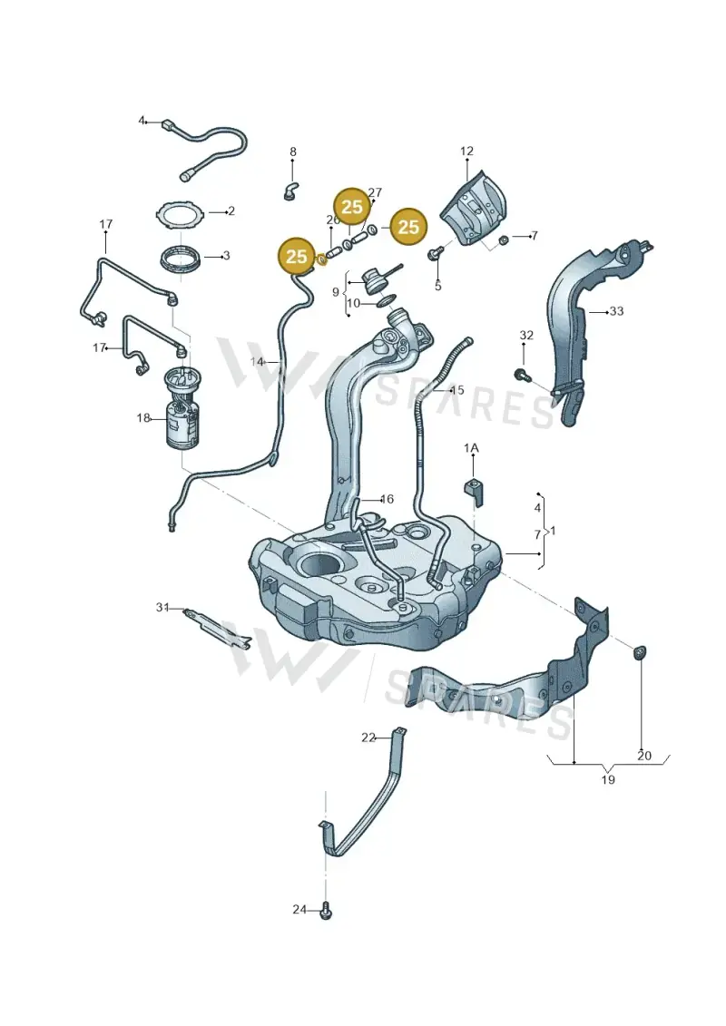 N10199201 — Volkswagen Beetle (2016-2019) diagram 801201005, position 25