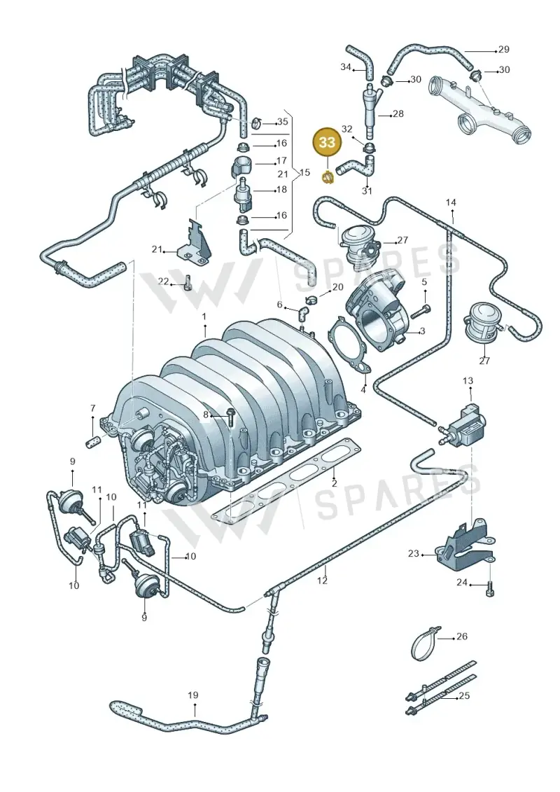 N10201801 — Volkswagen Phaeton 4motion (2010-2016) diagram 258133700, position 33