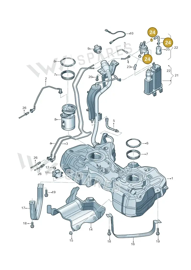N10201901 — Volkswagen Tiguan 4Motion (2011-2018) diagram 719201450, position 24
