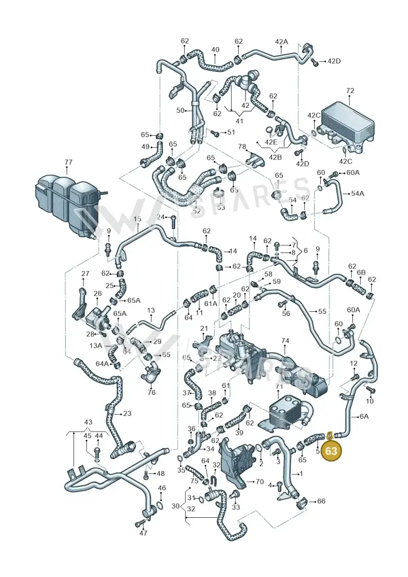 N10202001 — Volkswagen Touareg (2012-2014) diagram 693121560, position 63