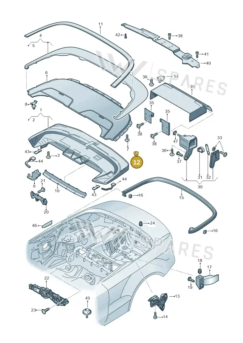N10205803 — Audi RS5 Cabrio (2012-2015) diagram 670825500, position 12