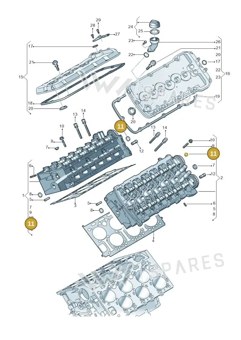 N10218601 — Volkswagen Phaeton 4motion (2010-2016) diagram 258103600, position 11
