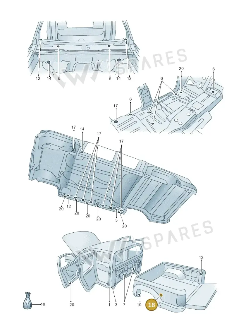 N10226501 — Volkswagen Amarok twin cab (2022-) diagram 683803350, position 18