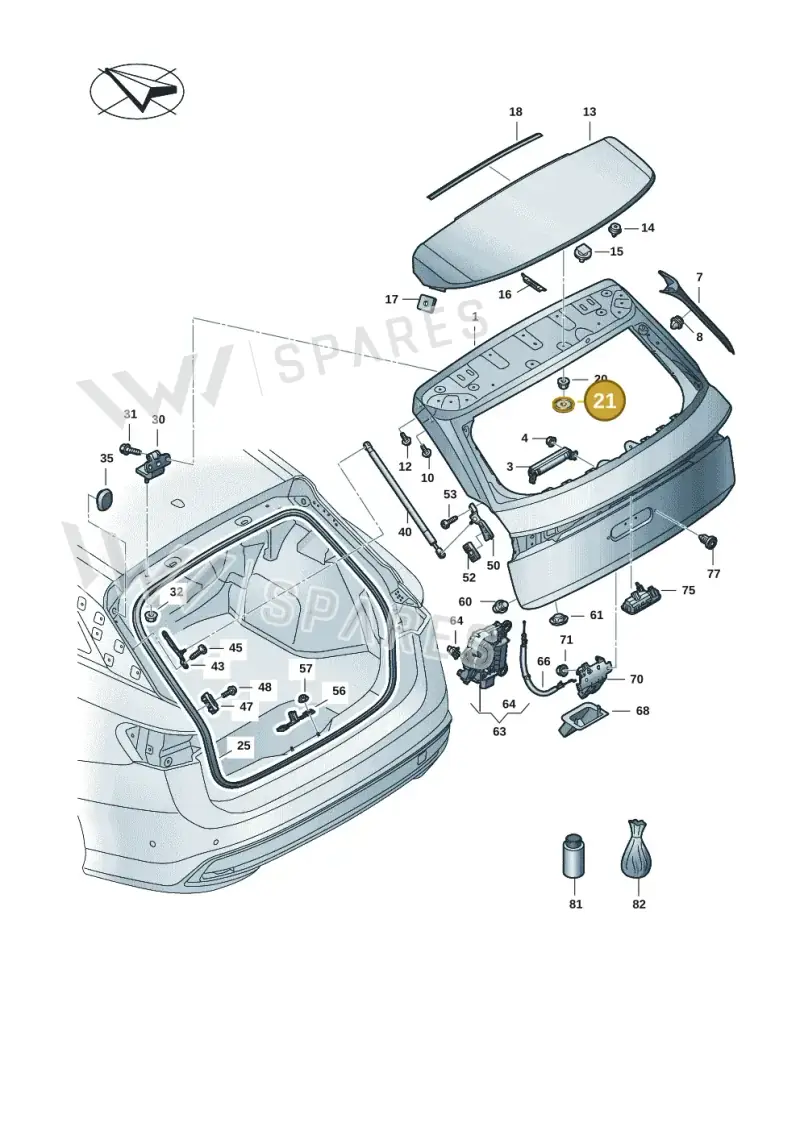 N10246001 — Volkswagen ID.7 Limousine Pro (2023-) diagram 14b827100, position 21