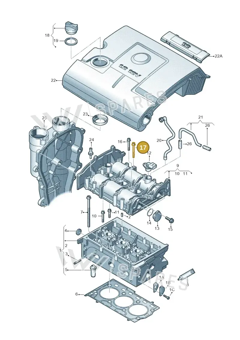 N10247504 — Volkswagen Polo (2012-2014) diagram 253103320, position 17