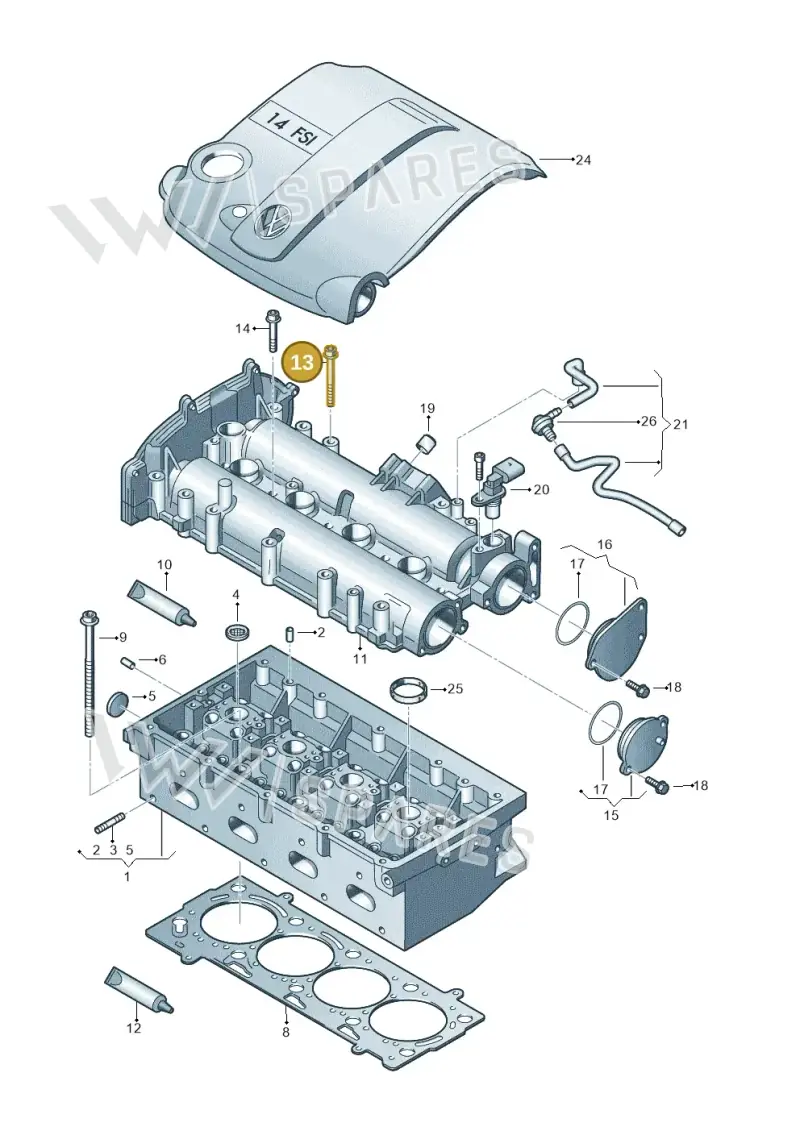 N10247504 — Volkswagen Scirocco 2.0 (2014-2017) diagram 786103410, position 13
