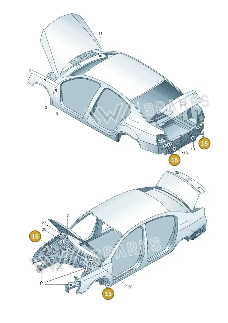 N10249701 — Volkswagen Passat estate (2008-2011) diagram 460803350, position 15