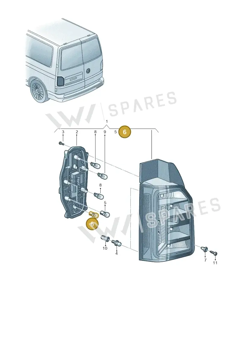 N10251002 — Volkswagen Caravelle (2015-2019) diagram 861945050, position 6