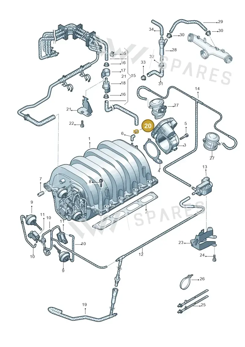 N10258201 — Volkswagen Phaeton 4motion (2010-2016) diagram 258133700, position 20