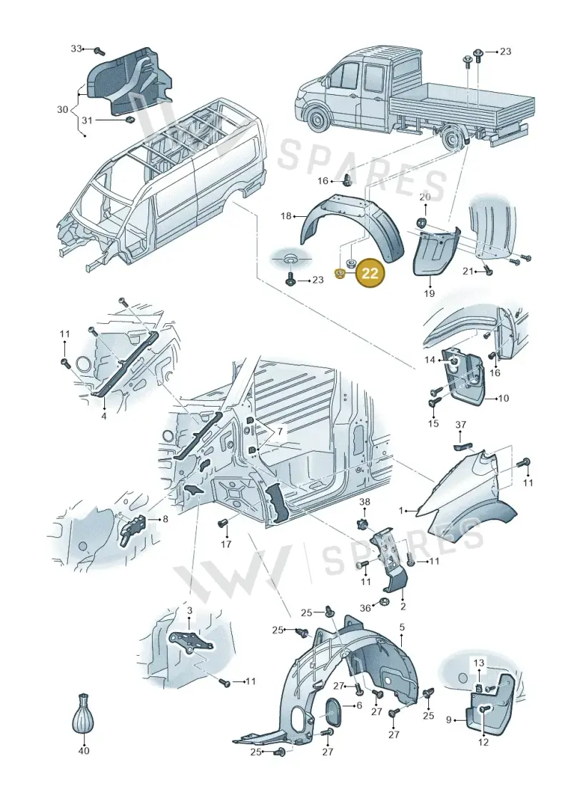 N10272305 — Volkswagen MAN TGE 35 (2016-2021) diagram 807821000, position 22