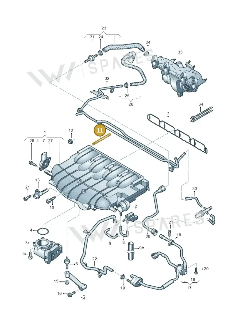 N10277103 — Volkswagen Golf (2011-2013) diagram 649133300, position 11