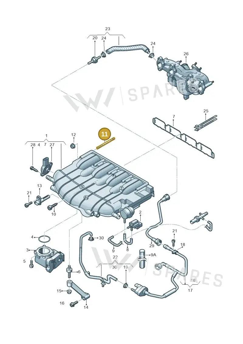 N10277103 — Volkswagen Scirocco 2.0 (2014-2017) diagram 718133300, position 11