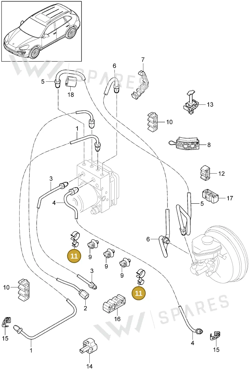 N10281002 — Porsche Cayenne (2010-2018) diagram p37604005, position 11
