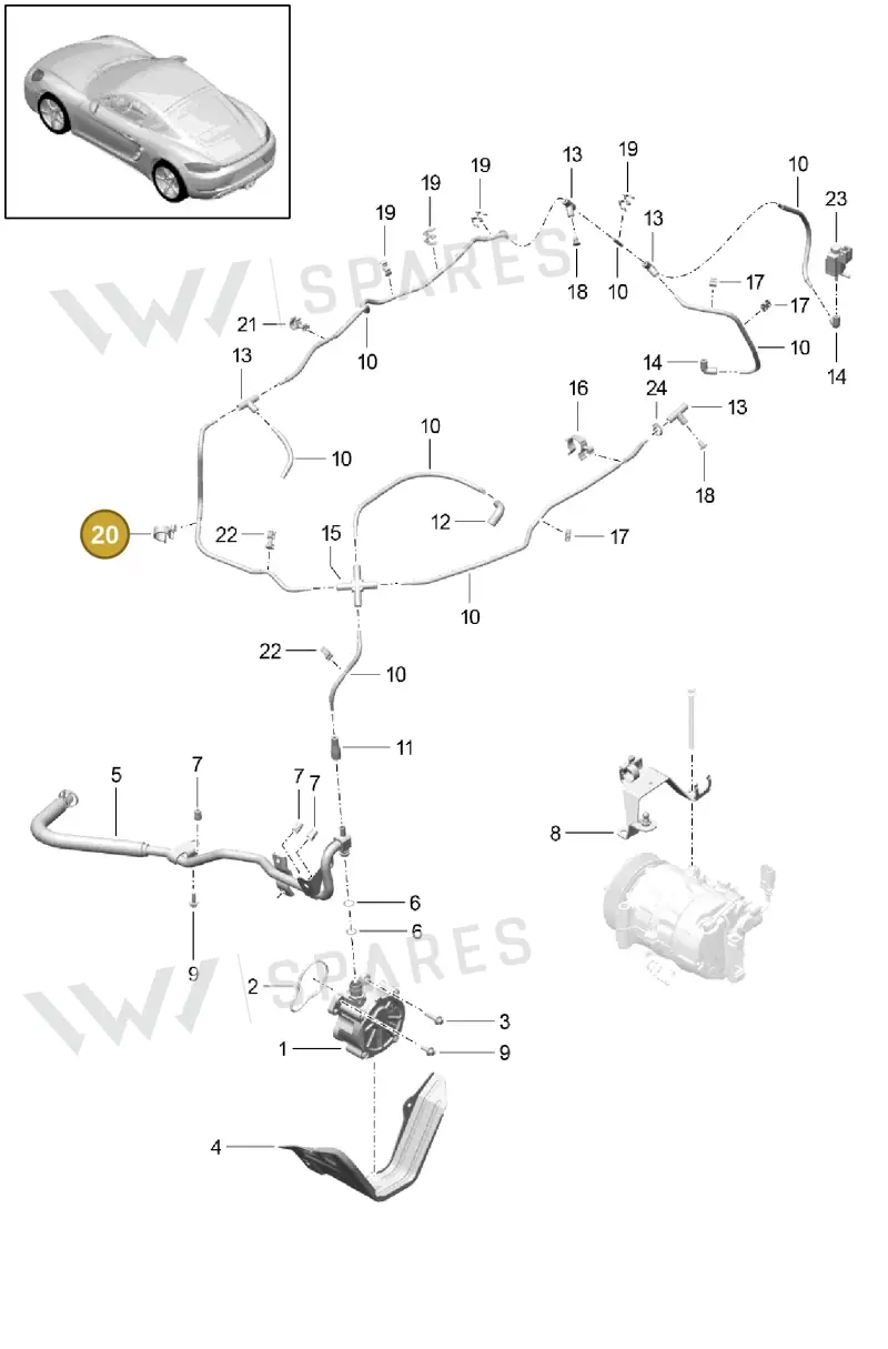 N10281002 — Porsche Cayman (2016-2019) diagram p50107015, position 20