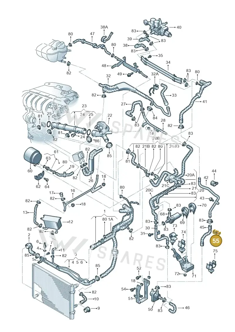 N10291801 — Volkswagen PHAETON                08> (2007-) diagram 258121300, position 55