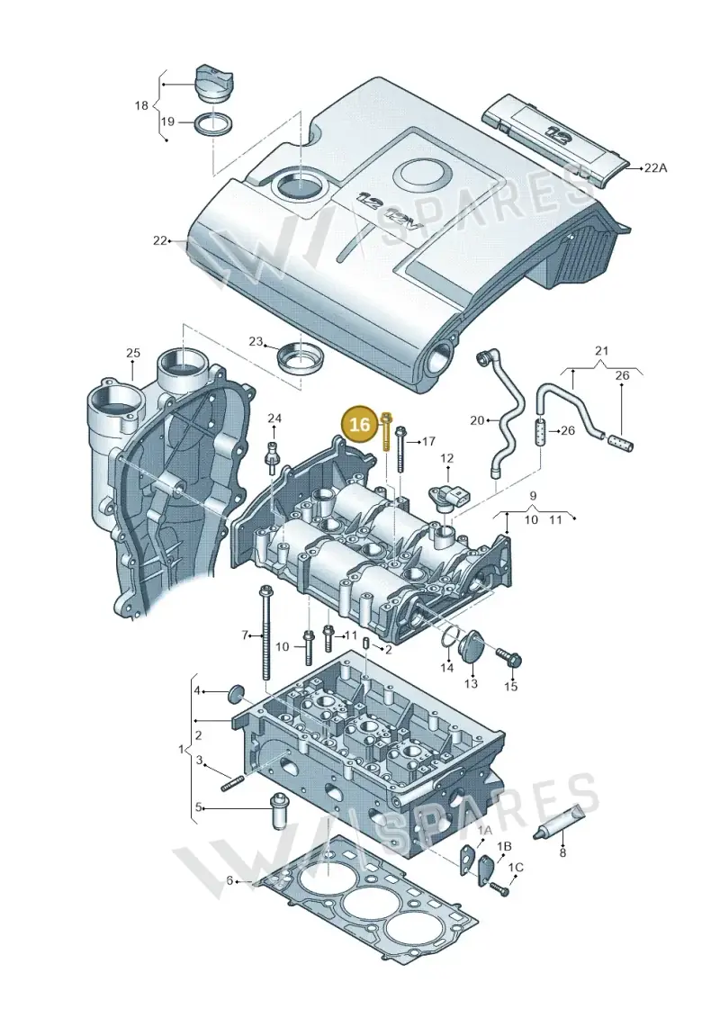 N10300805 — Volkswagen Polo (2012-2014) diagram 253103320, position 16