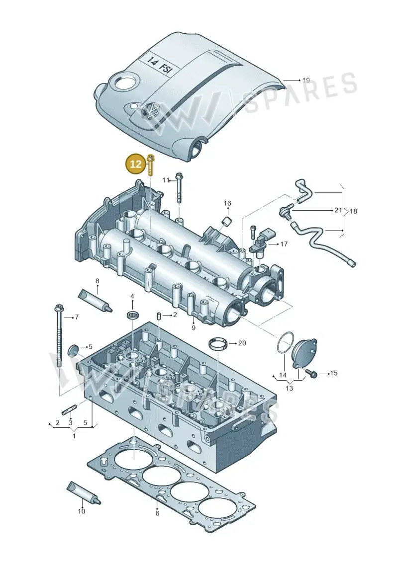 N10300805 — Volkswagen Passat CC (2011-2016) diagram 737103500, position 12