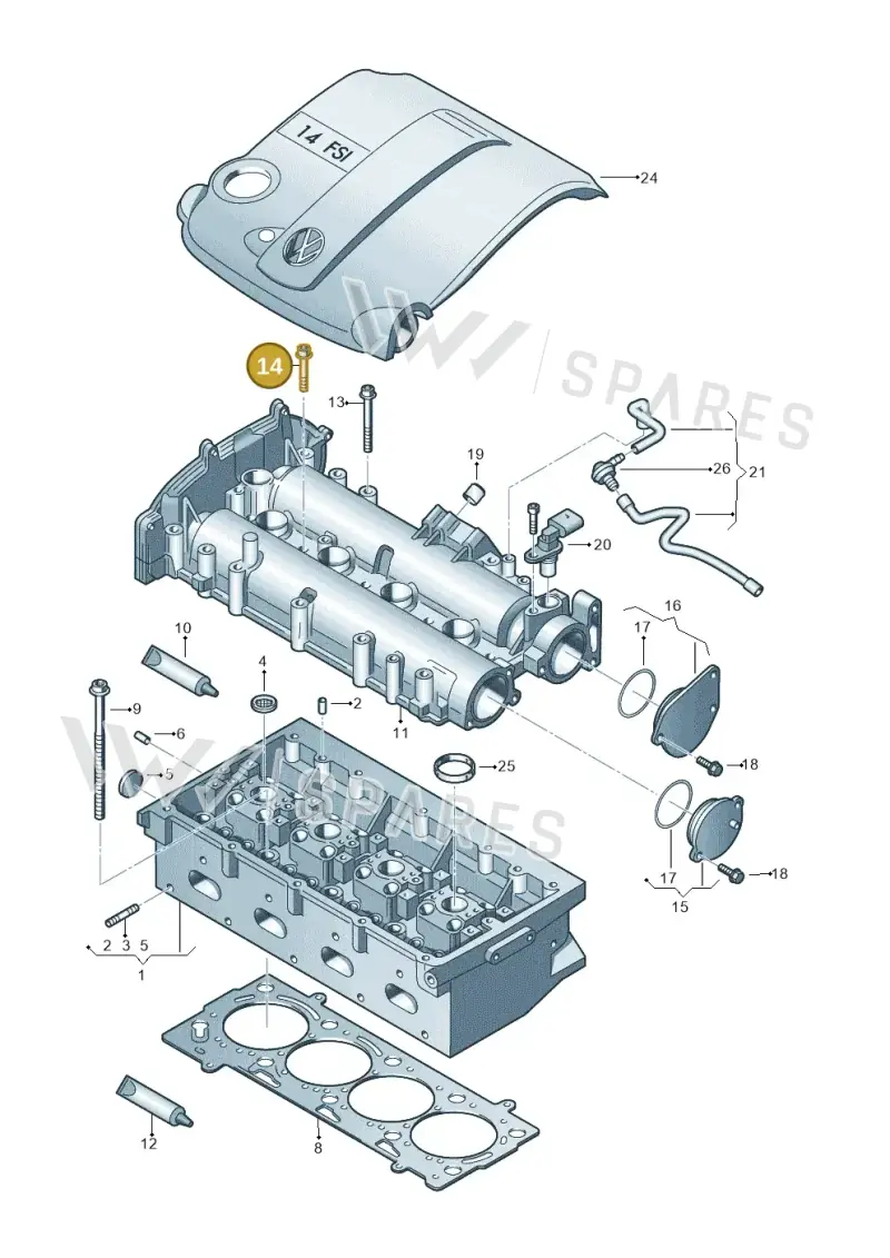 N10300805 — Volkswagen Scirocco 2.0 (2014-2017) diagram 786103410, position 14