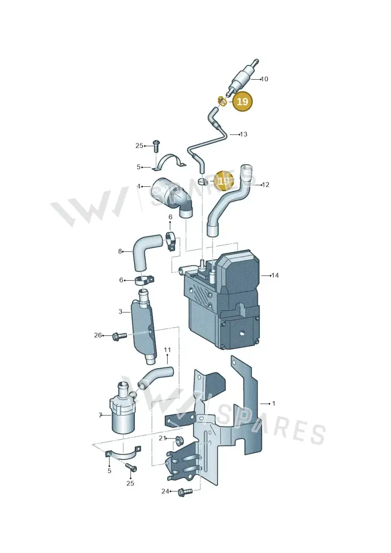 N10310001 — Volkswagen Phaeton 4motion (2010-2016) diagram 258261460, position 19