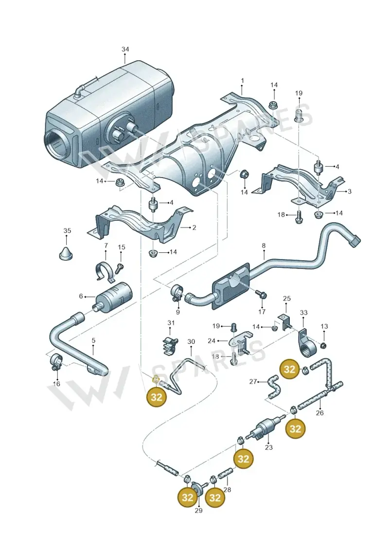 N10310001 — Volkswagen Transp. caravelle (2011-2015) diagram 410819480, position 32
