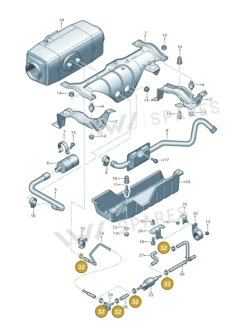 N10310001 — Volkswagen Transp. dropside (2011-2015) diagram 411819480, position 32