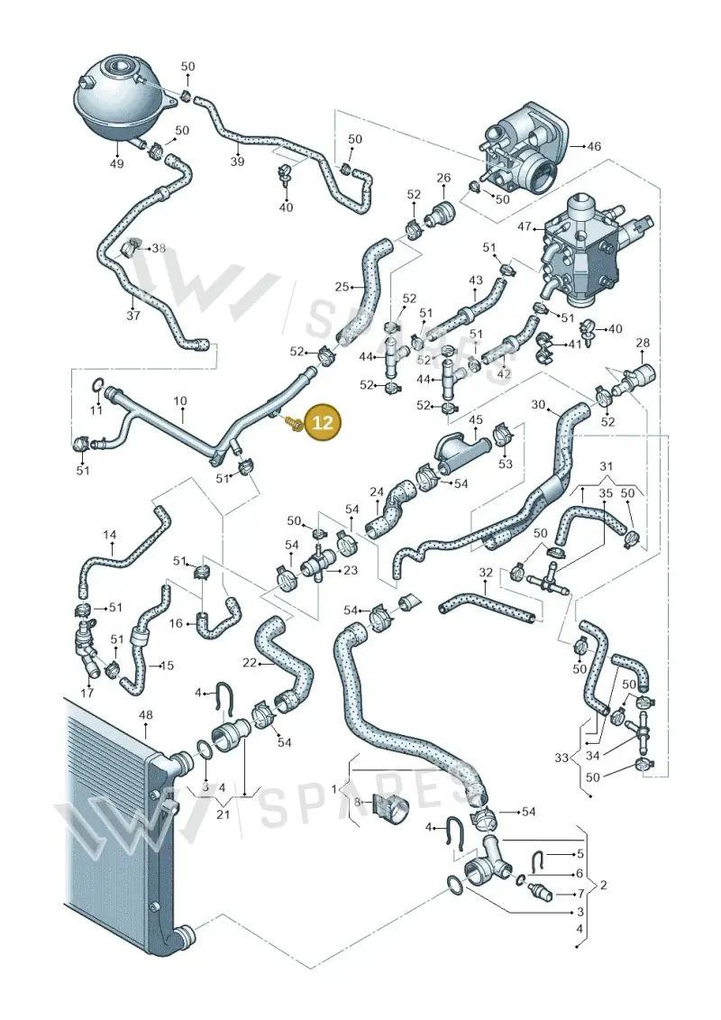 N10314403 — Volkswagen Golf (2011-2013) diagram 729121200, position 12