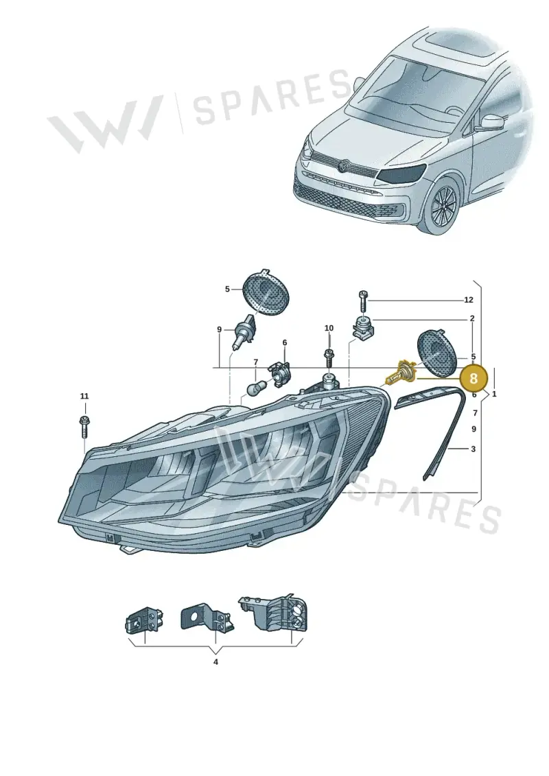N10320102 — Volkswagen Caddy Maxi Kombi (2020-2024) diagram 2ka941000, position 8