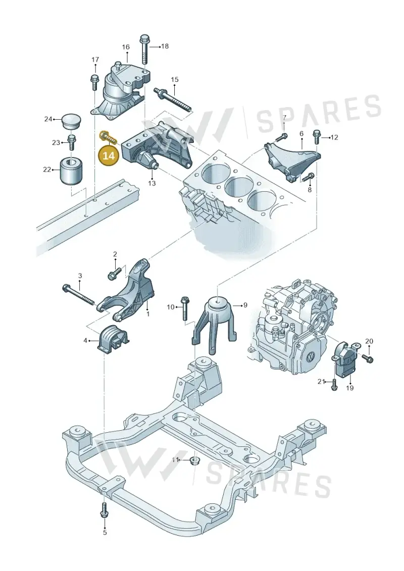 N10328002 — Volkswagen Transp. caravelle (2008-2009) diagram 410199200, position 14