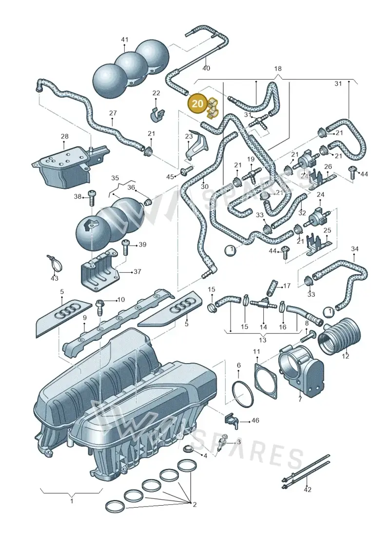 N10328401 — Audi R8 qu. 5.2 (2012-2015) diagram 618133150, position 20