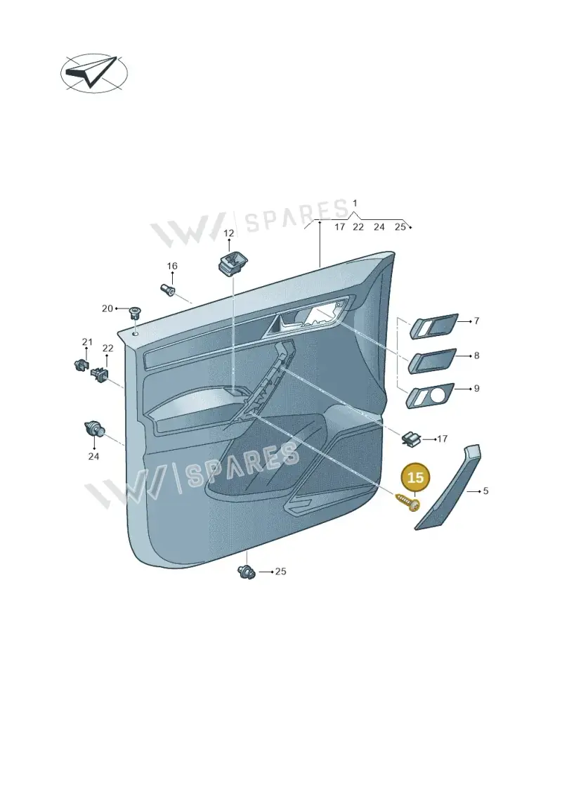 N10334604 — Volkswagen Caddy kombi (2015-2020) diagram 866867000, position 15