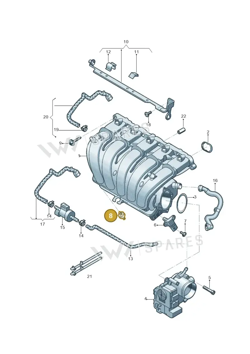 N10341502 — Volkswagen Jetta (2014-2017) diagram 789133036, position 8