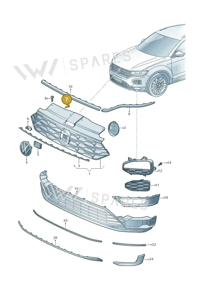 N10354503 — Volkswagen T-Roc convertible 1.5 (2019-2024) diagram 813853000, position 7
