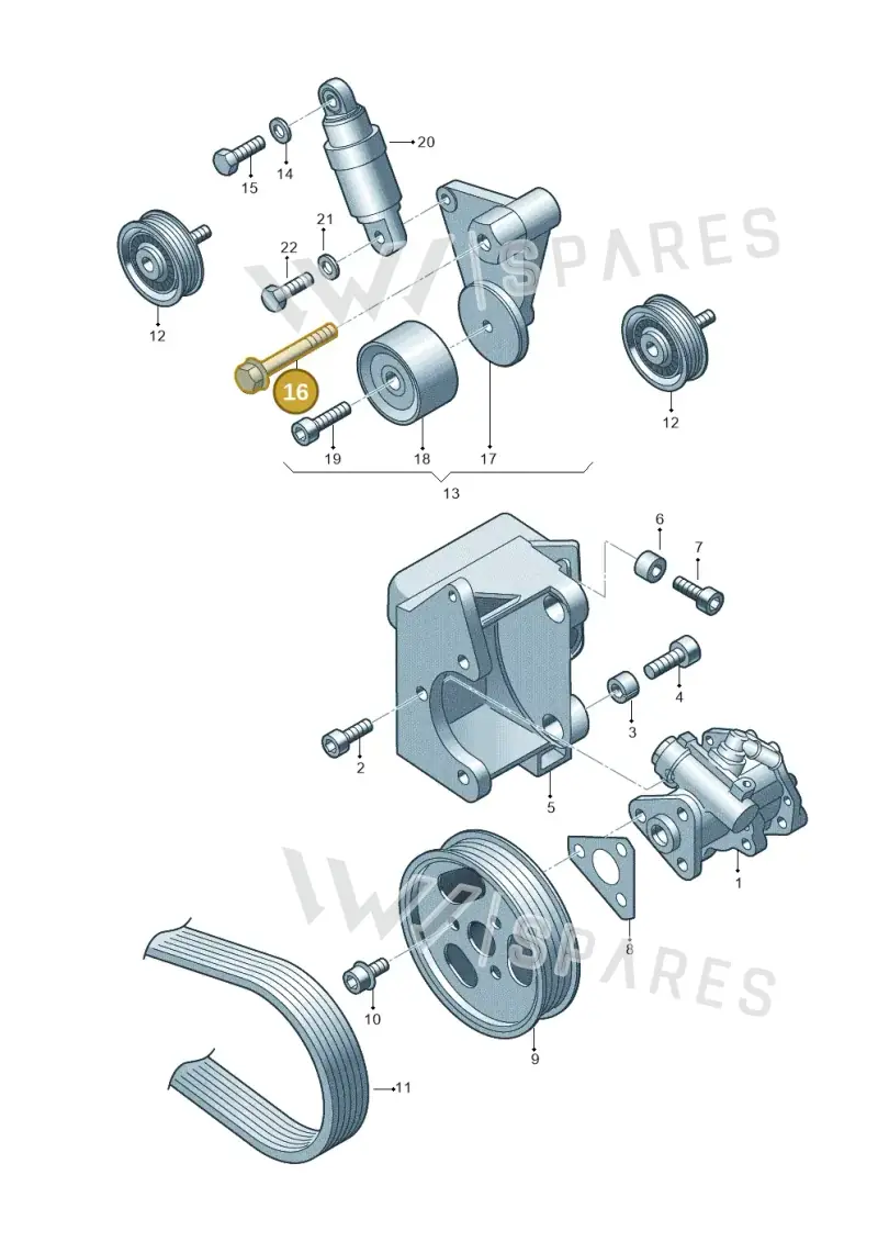 N10406203 — Volkswagen Phaeton 4motion (2010-2016) diagram 195145500, position 16