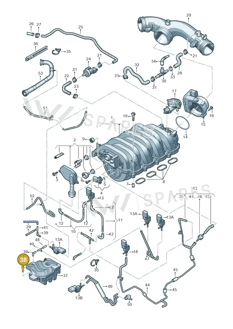 N10413401 — Volkswagen Touareg BlueMotion (2014-2018) diagram 693133600, position 38