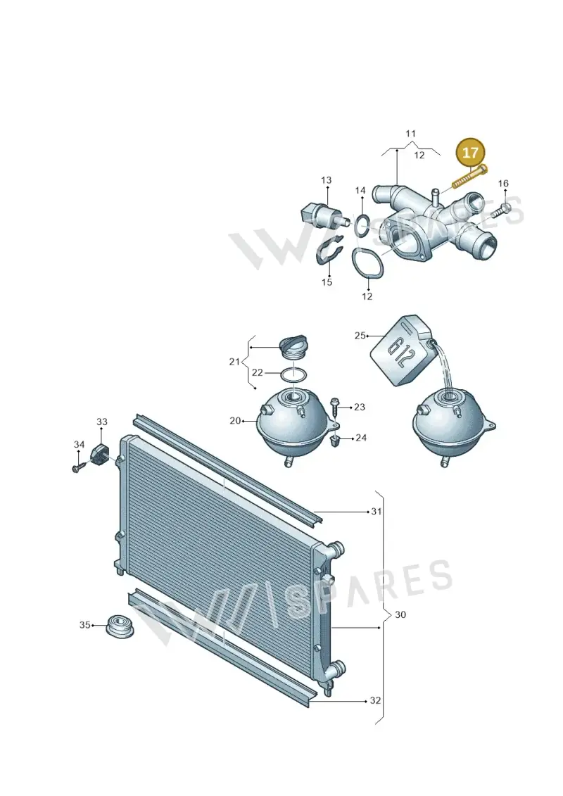 N10414502 — Volkswagen Jetta variant (2009-2014) diagram 649121860, position 17