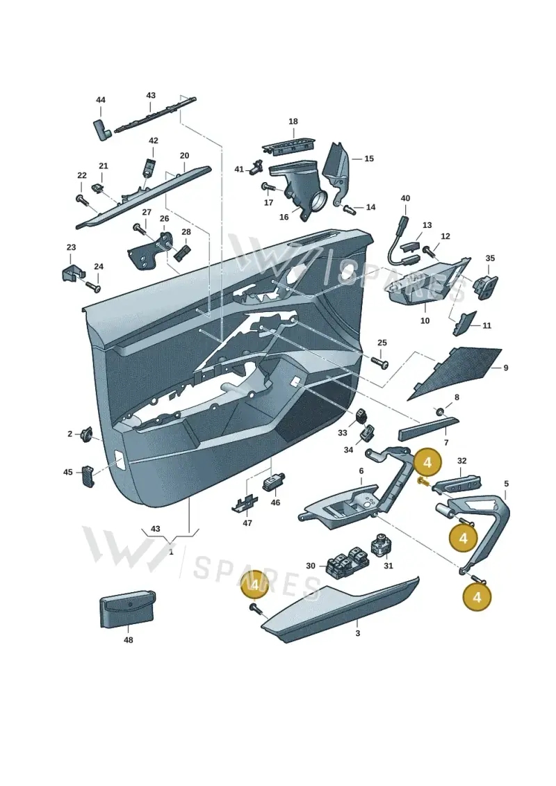 N10415902 — Audi A3 Sportback (2019-2021) diagram 596867001, position 4