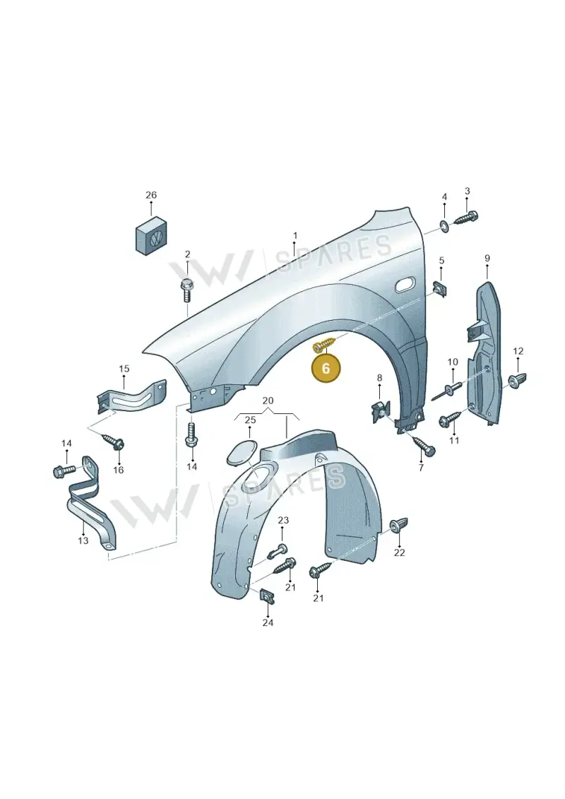 N10418101 — Volkswagen 3B0 platform diagram 226821100, position 6