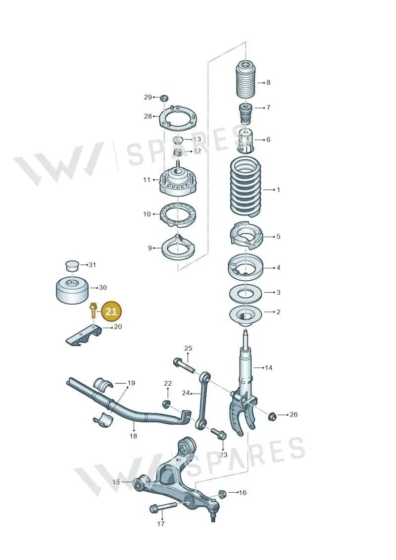 N10425302 — Volkswagen Touareg BlueMotion (2014-2018) diagram 693411000, position 21