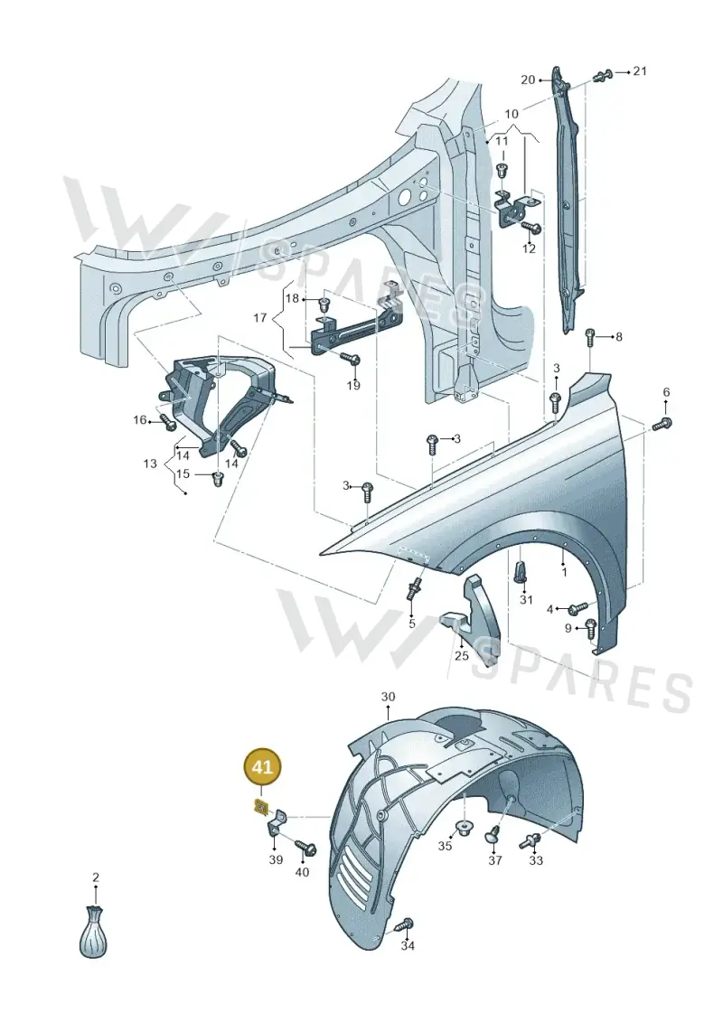 N10433701 — Volkswagen Touareg (2017-2023) diagram 439821000, position 41