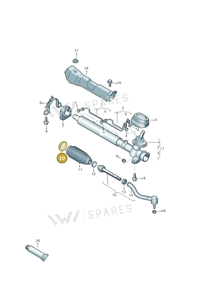 N10434401 — Volkswagen Sharan (2008-2010) diagram 653422400, position 10