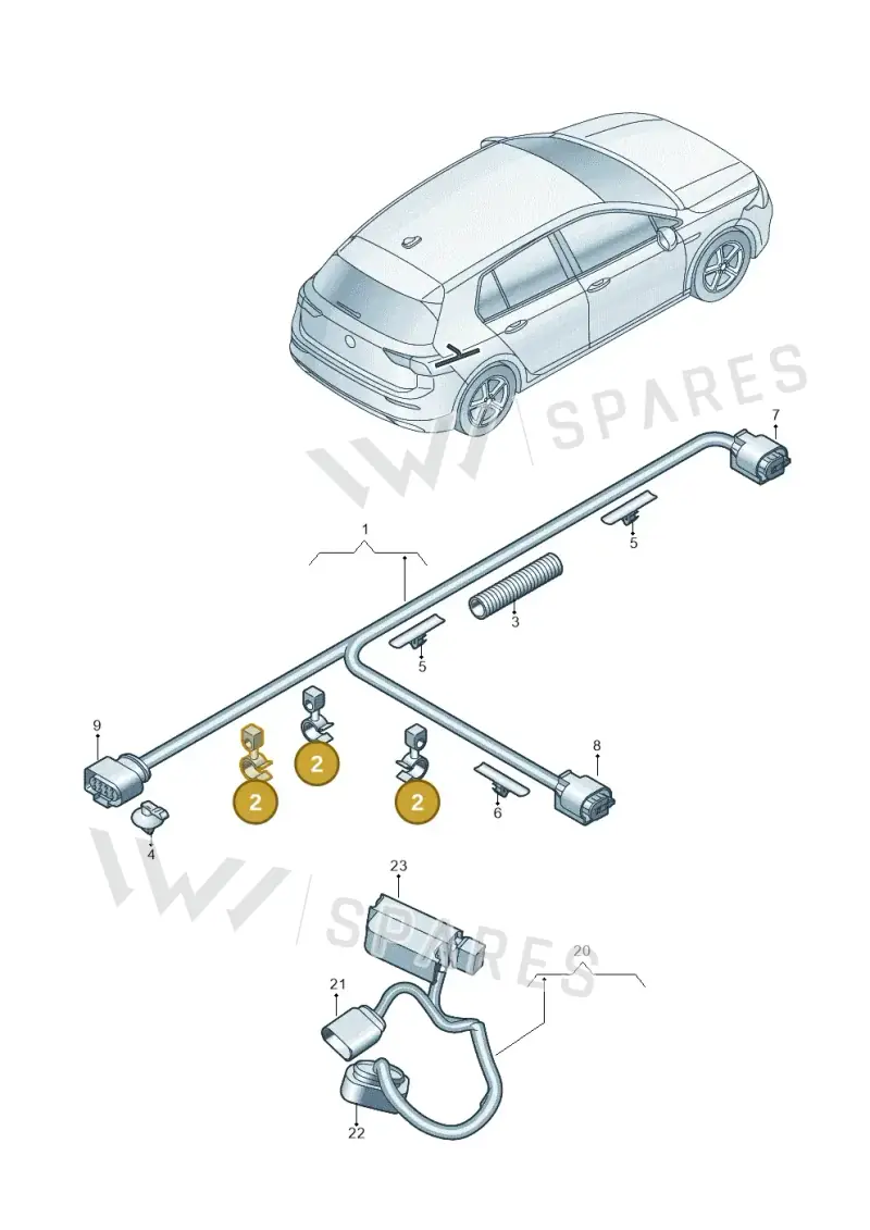 N10436401 — Volkswagen Golf 2.0 BlueMotion (2019-2024) diagram 5h0972050, position 2
