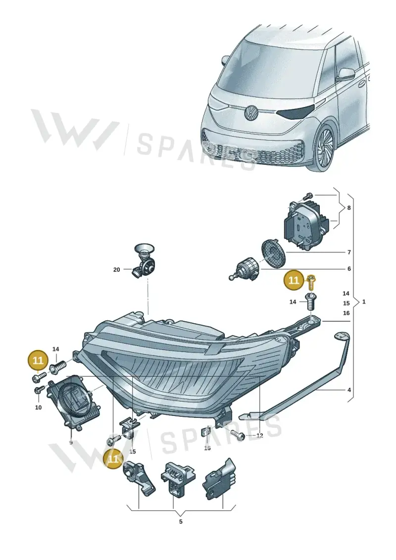 N10442204 — Volkswagen ID.Buzz (2022-) diagram 15a941010, position 11